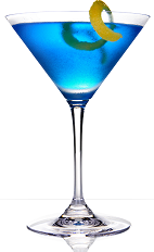 The 901 Blue cocktail recipe is a blue colored drink made from 901 Silver tequila, blue curacao, lemon-lime soda and sweet and sour mix, and served in a chilled cocktail glass garnished with an orange twist.