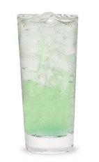 The Adios Mother Iced Tea is a green drink made from tequila, vodka, rum, blue curacao, sour mix and lemon-lime soda, and served over ice in a highball glass.