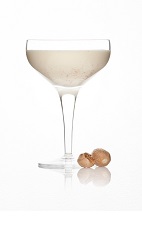 The Alexander cocktail is a classic cream colored cocktail made from Caorunn gin, milk, white crème de cacao and cream, and served in a chilled cocktail glass.