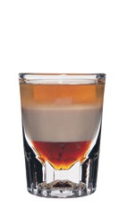 The B-52 is a classic shot made from layering Kahlua coffee liqueur, Bailey's Irish cream and Grand Marnier in a chilled shot glass.
