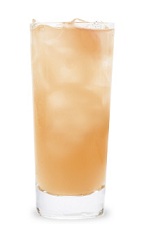The Berry Breeze is an orange drink made from DeKuyper mixed berry medley schnapps, pineapple juice and cranberry juice, and served over ice in a highball glass.