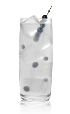 The Blueberry Soda drink is made from Stoli Blueberi blueberry vodka, club soda and lime juice, and served over ice in a highball glass.