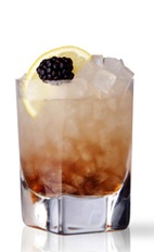 The Bramble is a relaxing drink made from Martin Miller's gin, lemon juice, simple syrup and blackberry brandy, and served over ice in a rocks glass.