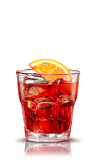The Gin Campari is a red aperitif cocktail made from Campari, gin and orange, and served over ice in a rocks glass.
