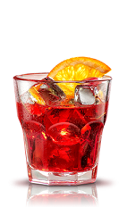 The Campari on the Rocks is an elegant red drink made from Campari and orange, and served over ice in a rocks glass.