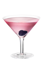 The Chambord Martini drink is made from Chambord flavored vodka and a raspberry, and served in a chilled cocktail glass.