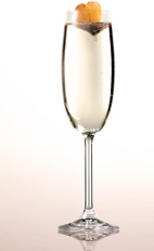 Celebrate a June wedding with the ultimate spring cocktail recipe. The Champagne June drink recipe is made from Esprit de June liqueur and chilled brut champagne, and served in a chilled champagne flute.