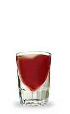 The Cherry Red Punch is a red shot made from cherry brandy, bourbon and cranberry juice, and served in a chilled shot glass.