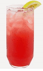 The Citrus Cooler is a cool and refreshing drink recipe for a hot summer afternoon. A red colored cocktail made form Burnett's citrus vodka, lemonade, cranberry juice and club soda, and served over ice in a highball glass.