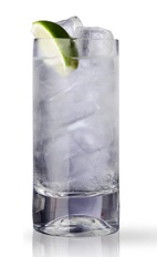The Classic Gin and Tonic is a clear colored drink made from Martin Miller's gin, tonic water and lime, and served over ice in a highball glass.