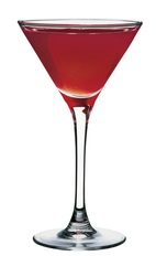 The Effen Hautini is a red colored cocktail made from Effen vodka, raspberries, ground ginger, lime juice, cranberry juice and simple syrup, and served in a chilled cocktail glass.