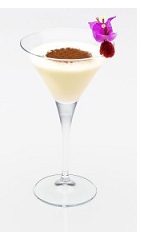 The Elixir of Love is a tempting and romantic cream colored cocktail made from Disaronno, rum, Godiva chocolate liqueur and cream, and served in a chilled cocktail glass.