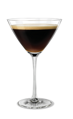 The Espresso Martini cocktail is made from Kahlua coffee liqueur, vodka and freshly brewed espresso, and served in a chilled cocktail glass.