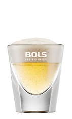 The Foamy Sicilian Kiss is a suggestive orange shot made from Southern Comfort and Bols Amaretto Foam liqueur, and served in a chilled shot glass.