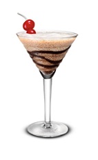 The Gaelic Mudslide is a brown colored cocktail made from Bailey's Irish cream, vodka, chocolate and crushed ice, and served in a chilled cocktail glass.