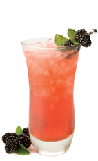 The Gran Berry Smash is a peach colored drink recipe made from Gran Gala Triple Orange liqueur, brandy, mint, lemon juice, simple syrup and blackberries, and served over ice in a highball glass.
