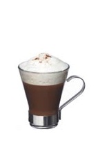 The Grand Cappuccino is a relaxing brown drink made from Grand Marnier premium orange liqueur, espresso and steamed milk, and served in a coffee glass.