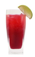 The Grand Raspberry Fizz is a refreshing red drink made from Grand Marnier, raspberry puree, lime juice, simple syrup, raspberry syrup and club soda, and served over ice in a highball glass.