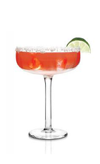 The Grapefruit Rita is an exciting variation of the classic Margarita cocktail. A red colored drink made from Cabo Wabo blanco tequila, Cointreau, ruby red grapefruit juice, lime juice and simple syrup, and served in a salt-rimmed margarita glass.