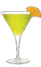 The Green Gossip cocktail recipe is a green colored drink made from Three Olives grape vodka, Midori melon liqueur and pineapple juice, and served in a chilled cocktail glass.