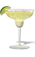 The Jimarita is a classy variation of the classic Margarita cocktail. A green/yellow cocktail made from El Jimador tequila, triple sec and sour mix, and served in a salt-rimmed margarita glass.