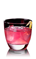 The L.A.X cocktail recipe is a pink colored drink made from X-Rated Fusion liqueur and SKYY vodka, and served over ice in a rocks glass.