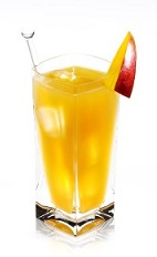 The Mango Disaronno is a smooth and relaxing orange drink made from Disaronno, mango nectar and club soda, and served over ice in a highball glass.