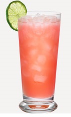 The Mango Razz Matazz is an exciting peach colored drink recipe made from Burnett's mango vodka, raspberry vodka, cranberry juice and pineapple juice, and served over ice in a highball glass.