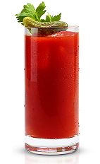 The New Amsterdam Bloody Mary is a red colored drink perfectly suited to cure your hangover. Made from New Amsterdam vodka, bloody mary mix, horseradish, Worcestershire sauce and celery, and served over ice in a highball glass.