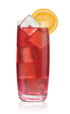 The O Rouge drink is made from Stoli Ohranj orange vodka, cranberry juice and club soda, and served in a highball glass.