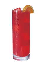 The Orange Berry is a red colored drink made from Smirnoff orange vodka, cranberry juice and lime juice, and served over ice in a highball glass.