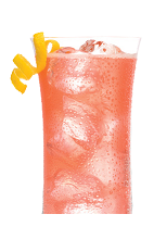 The Parisian Sparkler is made from Chambord flavored vodka, pineapple juice and champagne, and served over ice in a highball glass.
