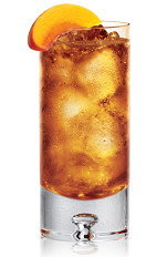 The Peach Red Iced tea is a brown drink made from Bacardi Peach Red rum and iced tea, and served over ice in a highball glass.
