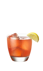 The Royal Apple drink is made from Smirnoff Green Apple vodka, Crown Royal whiskey, cranberry juice and sour mix, and served over ice in a rocks glass.
