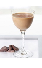 The Spiced Cake Martini is a brown colored drink made from Bailey's hazelnut flavored Irish cream, Smirnoff Iced Cake vodka and nutmeg, and served in a chilled cocktail glass.