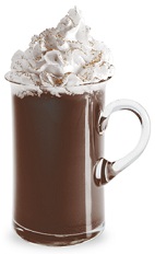 The Spicy Hot Chocolate is a brown drink made from Hot Damn! cinnamon schanpps and hot chocolate, and serve in a warm coffee glass.