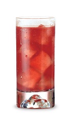 The Strawberry Highball is a red drink perfect for a spring party. Made from strawberry schnapps, triple sec, vodka, lemon and cranberry juice, and served over ice in a highball glass.