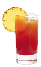 The Tequila Sunburst drink recipe is made from Lunazul reposado tequila, cranberry juice, pineapple juice and lemon juice, and served over ice in a highball glass.