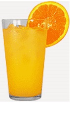 The Tropical Madras is an orange colored drink recipe made from Burnett's cranberry vodka, pineapple juice and orange juice, and served over ice in a highball glass.