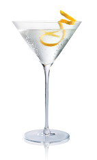 The Vesper Martini is made from Stoli Gold vodka, gin and sweet vermouth, and served in a chilled cocoktail glass.