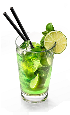 The Xenta Mojito is a mysterious variation of the classic Mojito drink. A green cocktail made from Xenta absinthe, lime, sugar, mint and club soda, and served over ice in a highball glass. Perfect as a Halloween drink, or to warm your bones during a cold winter night.
