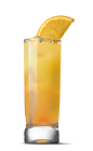 The Fuzzier Navel is an orange colored drink recipe made from UV Peach vodka and orange juice, and served over ice in a highball glass.