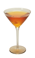 The 100 Proof Martini is an orange colored drink made form Southern Comfort 100 Proof and dry vermouth, and served in a chilled cocktail glass.