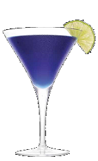 The Purple Rain cocktail recipe is a purple colored drink made from Three Olives Purple vodka, cranberry juice, sour mix and club soda, and served in a chilled cocktail glass.