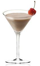 The Amarula-Rula is a brown colored cocktail made from Amarula cream liqueur, fresh cream and cherry liqueur, and served in a chilled cocktail glass.