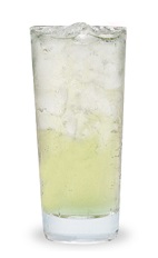 The Apple Sour is made from Pucker sour apple schnapps, sour mix and club soda, and served over ice in a highball glass.
