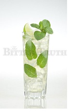 The Apricot Mojito is a refreshing variation of the classic Mojito drink.  Made from white rum, apricot liqueur, lime juice, simple syrup, mint and club soda, and served over ice in a highball glass.