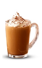 The Bailey's Hot Chocolate is a brown colored drink made from Bailey's Irish cream and hot chocolate, and served in a coffee glass or coffee mug.