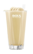 The Banana Smoothie is a smooth cream colored drink made from Bols Natural Yoghurt liqueur and a medium banana, and served in a chilled highball glass.