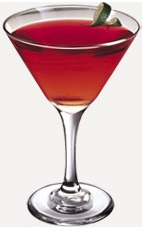 The Blue Raz Cosmo drink recipe is a red colored cocktail made from Burnett's blueberry vodka, raspberry liqueur, sweet & sour mix and lime juice, and served in a chilled cocktail glass.